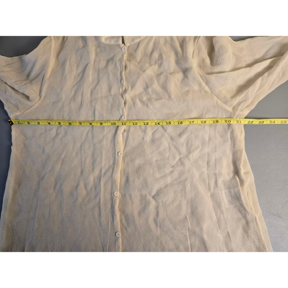 Women's Eileen Fisher Organic Linen Long Shirt Dress Ivory Medium - Picture 14 of 16